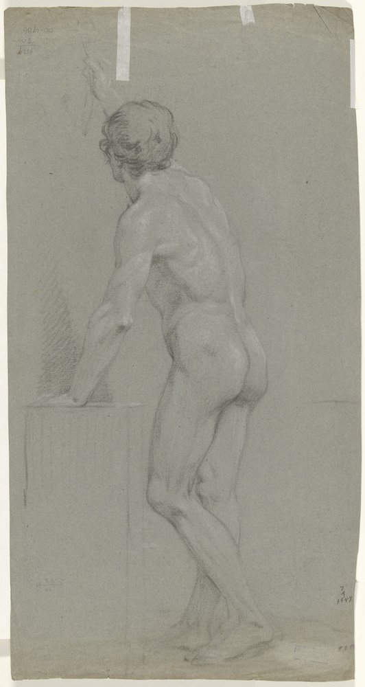 Standing Male Nude Seen From The Back To The Left