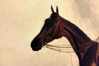 Gladiateur with Harry Grimshaw up and his owner, Count Frederic de Lagrange