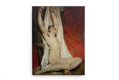 Male Nude, with Arms Up-Stretched
