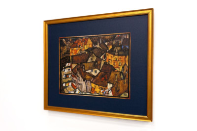 Crescent of Houses, Krumau (now Český Krumlov, Czechoslovakia) - Crescent of Houses, Krumau (The Small City V), by Egon Schiele (1890-1918)