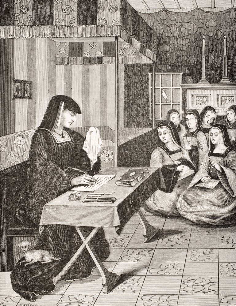 Court of the Ladies of Queen Anne of Brittany (1477-1514), after a 16th century miniature from 