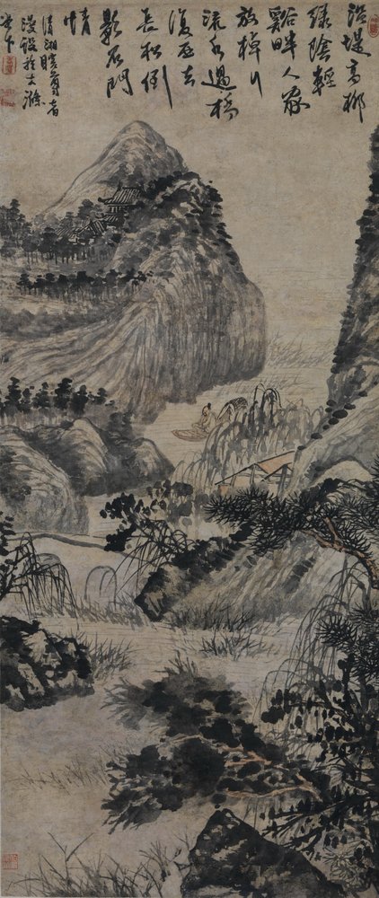 Boating on a Willow Stream by Shitao