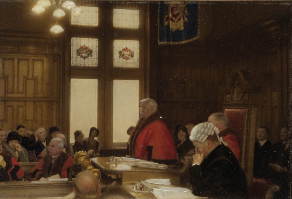 Councillor Norton Courlander in the Town Hall, Richmond