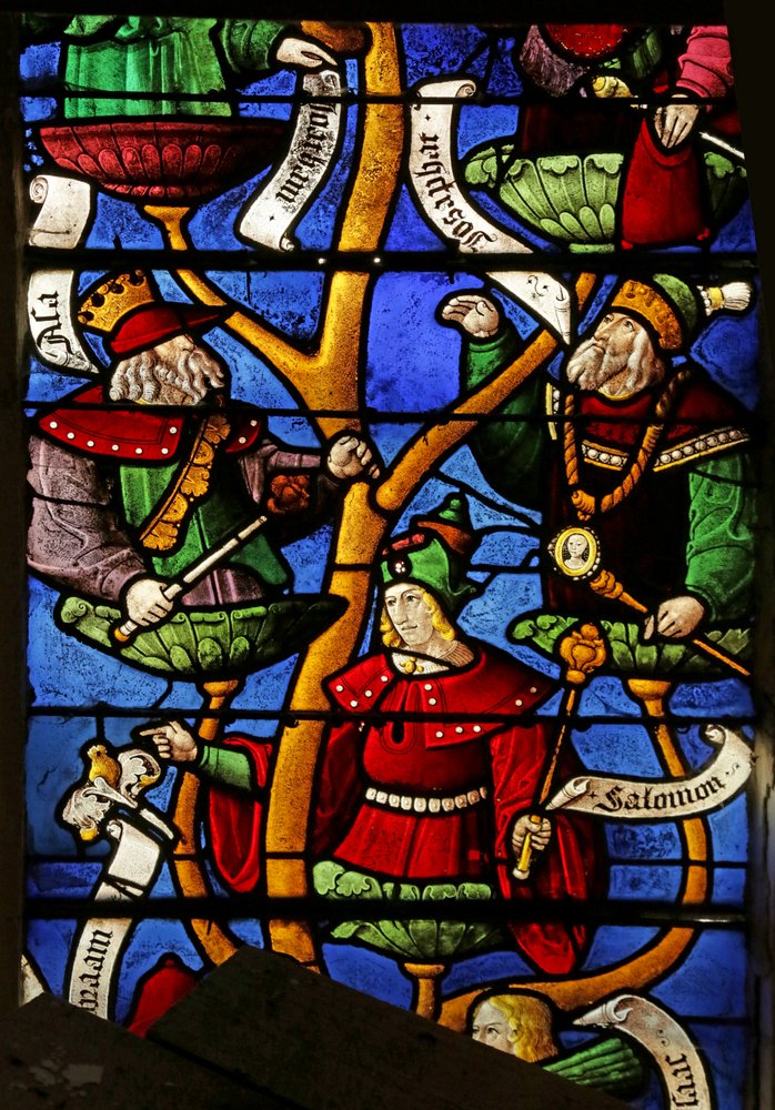 Window depicting the Tree of Jesse: Josaphat, Solomon, Joachim