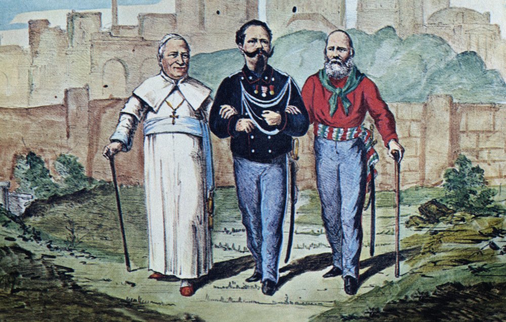 The Perfect Trinity: Pope Pius IX, Victor Emmanuel II and Garibaldi