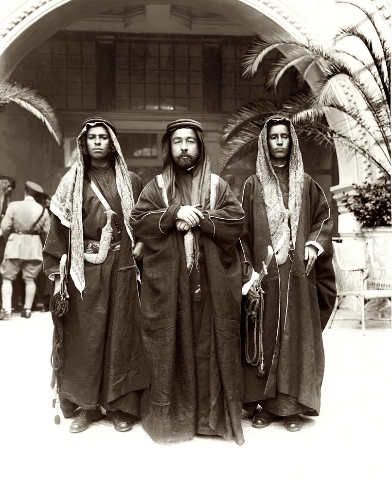 Sherif Abdullah with Sheikh Jwayber el-Otaiby of the Otaibeh Tribe, 1921 by A. Reid