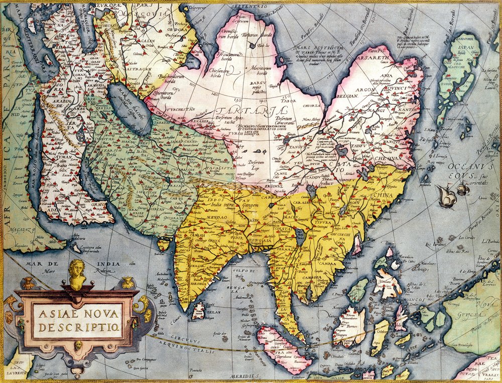 Asia: Map of the continent including Japan and the East Indies with part of New Guinea, c.1580 by Abraham Ortelius