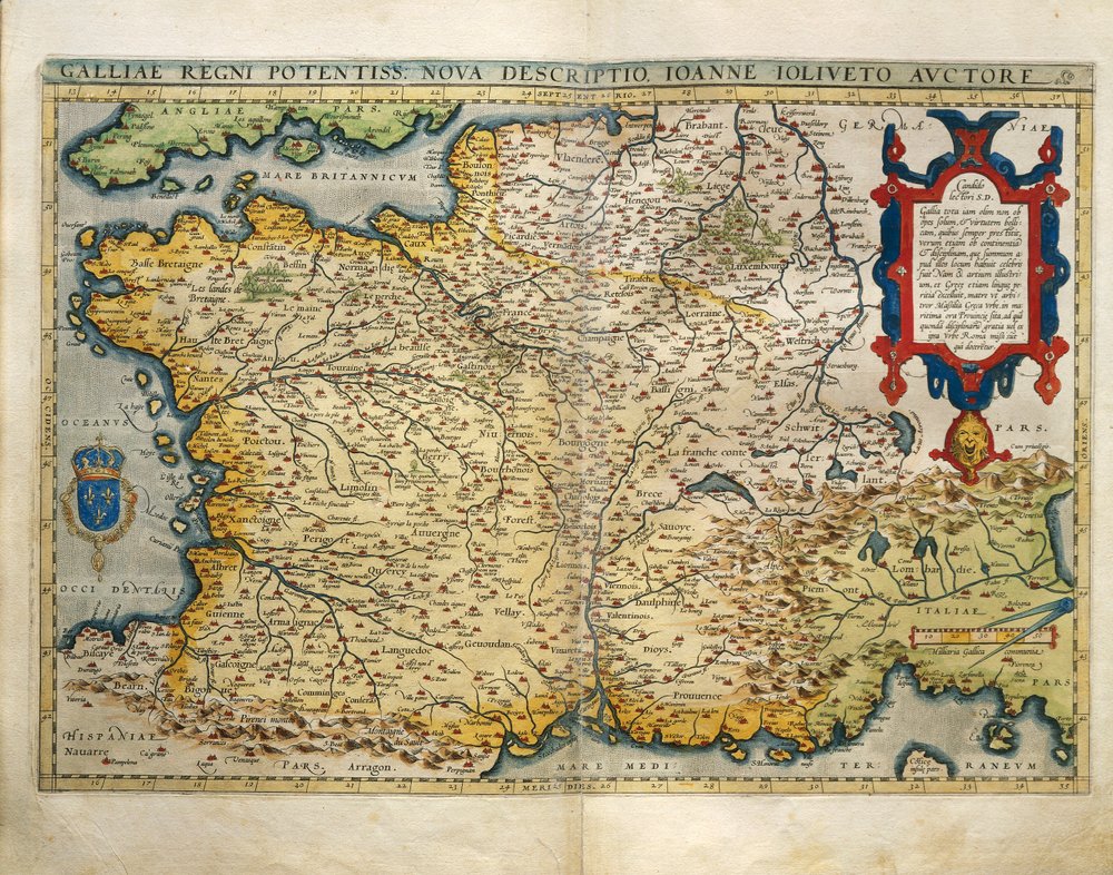 Map of France, from Theatrum Orbis Terrarum