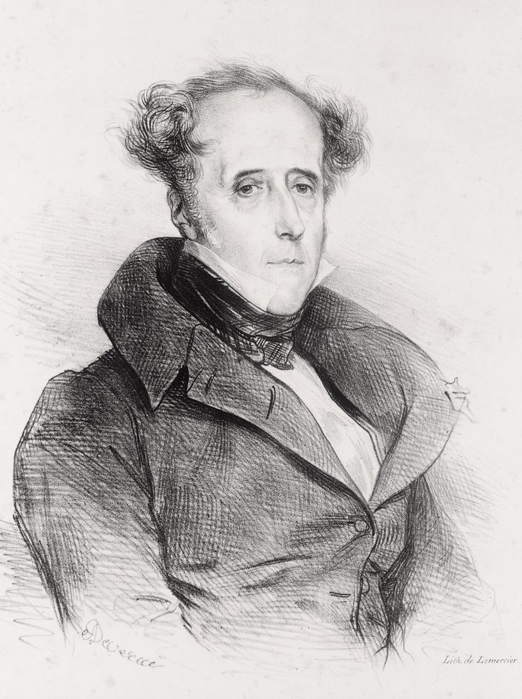 Francois-Rene, Vicomte de Chateaubriand, engraved by Lemercier by Achille Devéria