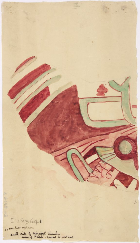 Copy of a fragment of a wall painting from Teotihuacan, Mexico State