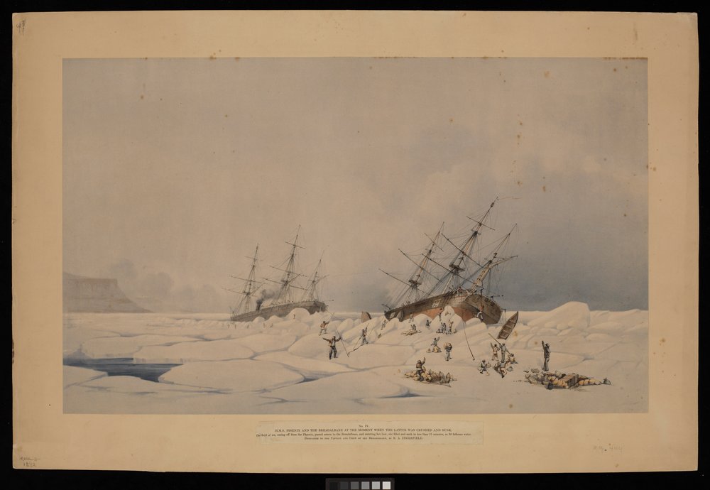 H.M.S. Phoenix and the Breadalbane at the Moment When the Latter Was Crushed and Sunk by Admiral Edward Augustus (after) Inglefield