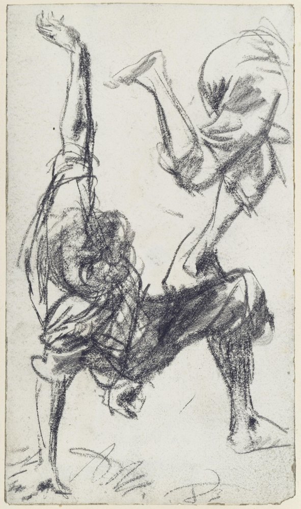 Study of a Model of a Boy Doing a Somersault, Seen from the Back, with Details. Sketch for “Piazza d