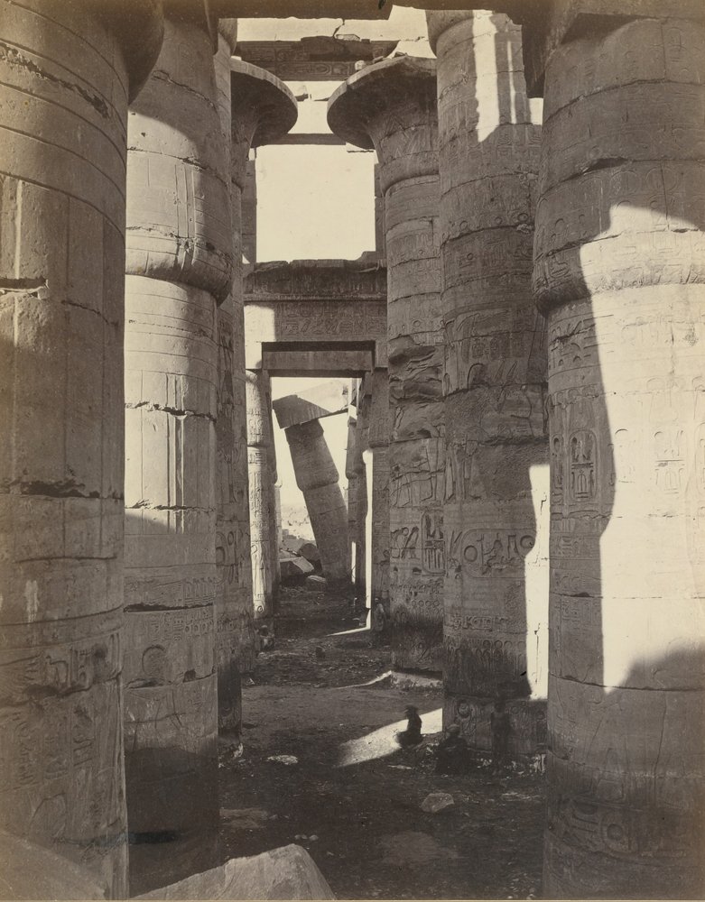 Haute-Egypt, Salle Hypostyle à Karnak by Adolphe Braun