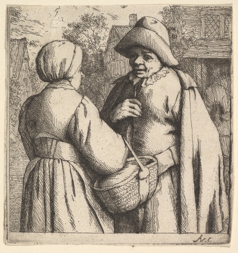 Conversation in the Street, 1610-85 by Adriaen Jansz. van Ostade