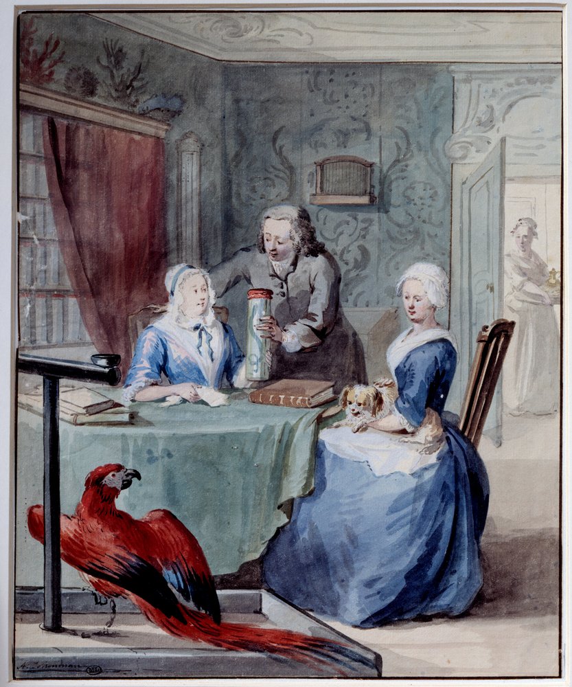 A Naturalist Shows Two Women a Jar Containing a Snake