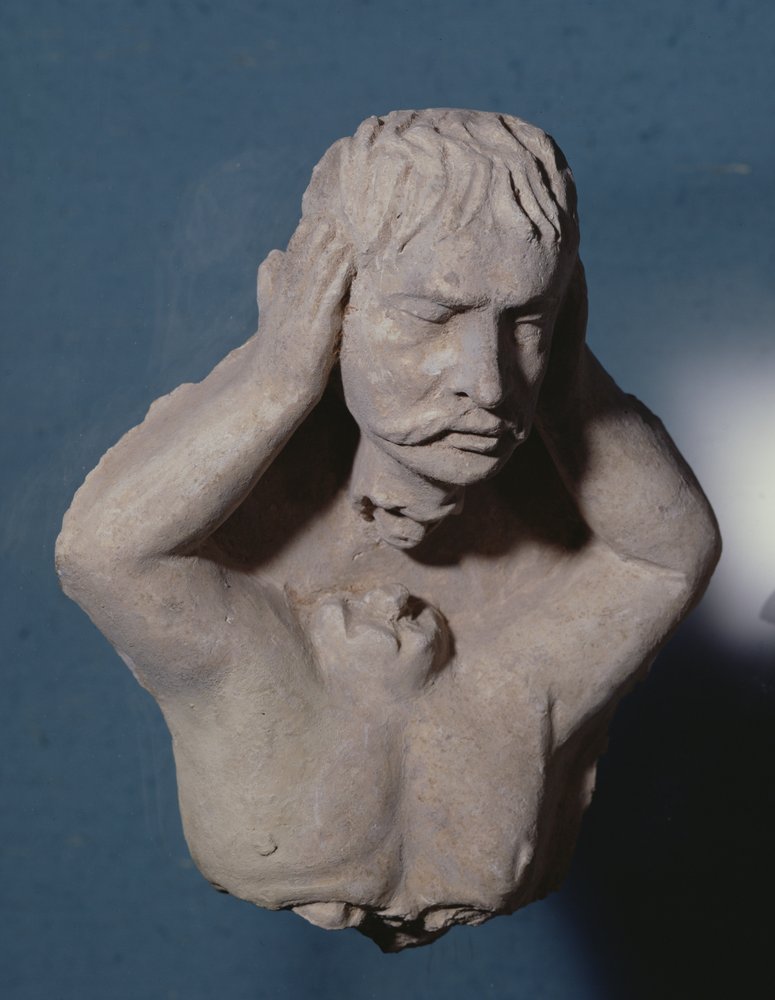 Demon detaching its Head, Greco-Buddhist Style, from Hadda, 1st-4th century