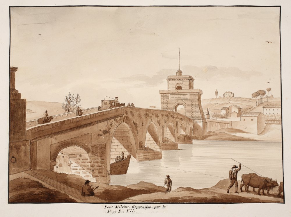 The Restoration of Ponte Milvio by Pope Pius VII by Agostino Tofanelli