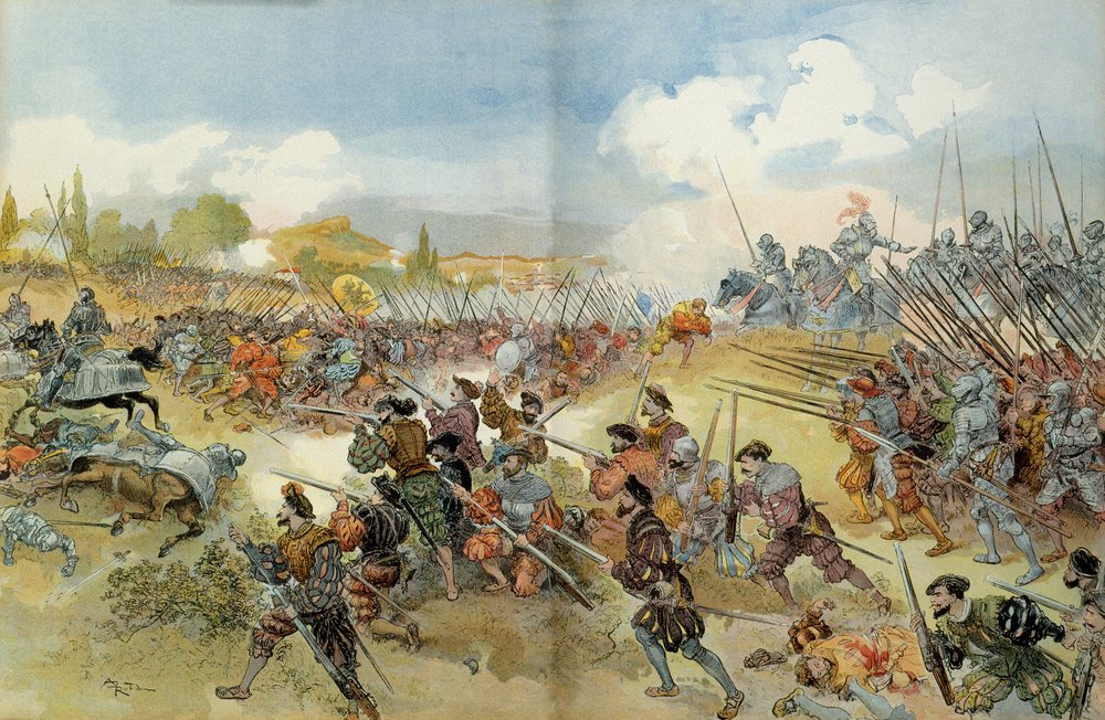 Ninth Italian War (1542-1546): The Battle of Cherry by Albert Robida