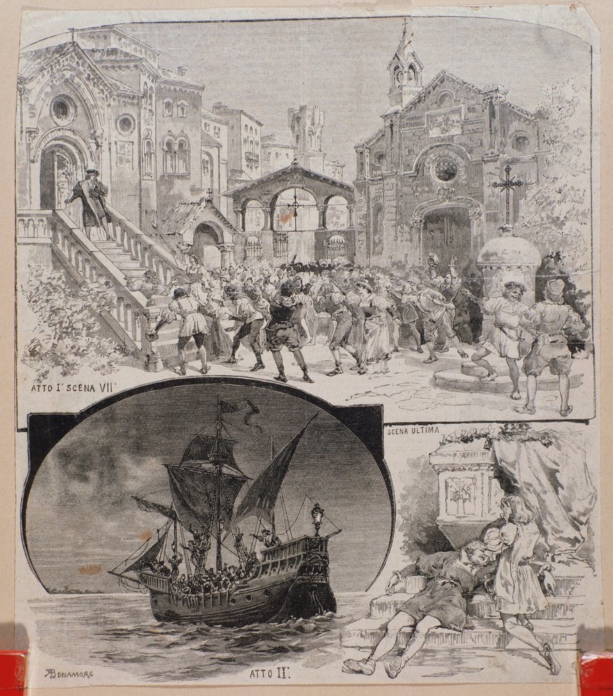 Illustrations of Cristoforo Colombo, opera by Alberto Franchetti, circa ...
