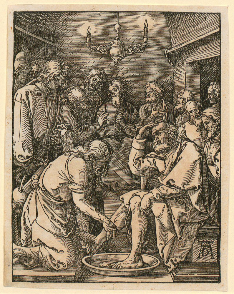Washing of the Feet, Plate 10 from the Series “Small Woodcut Passion” by Albrecht Dürer