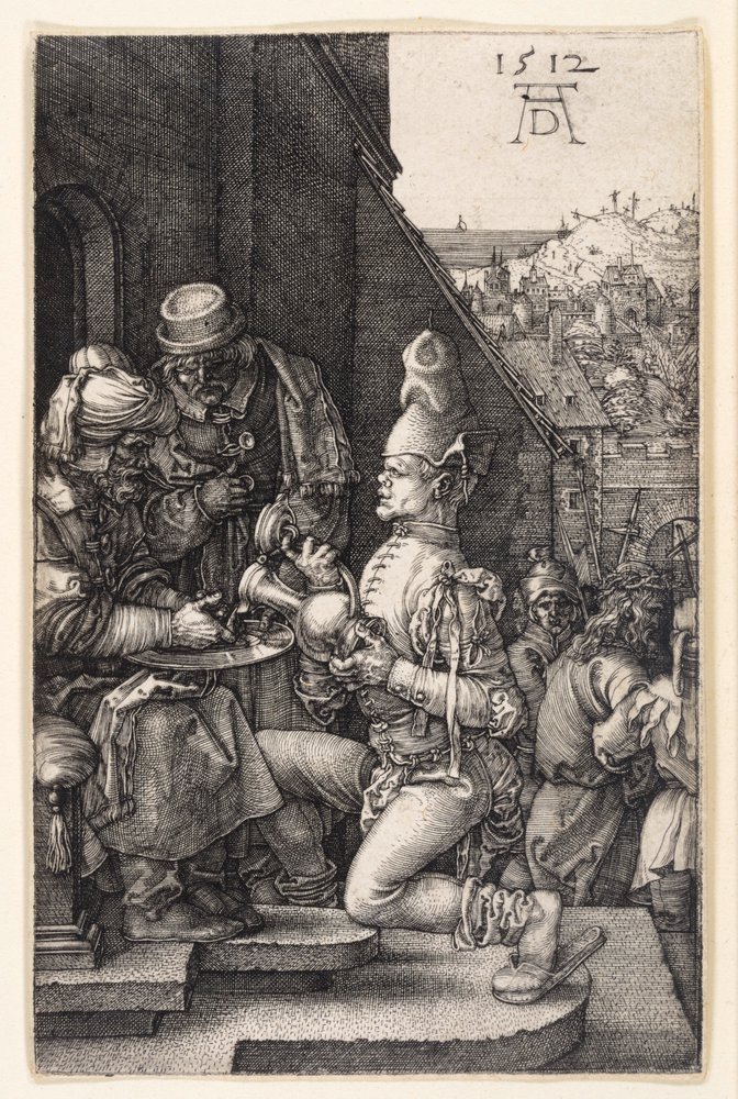 Pilate Washing His Hands (Engraved Passion) by Albrecht Dürer