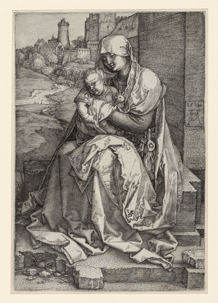 Mary seated with the Child before a wall by Albrecht Dürer
