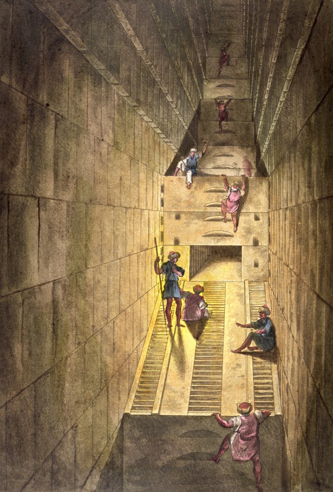 Exploration of the Great Pyramid of Giza, from 'Le Costume Ancien et ...