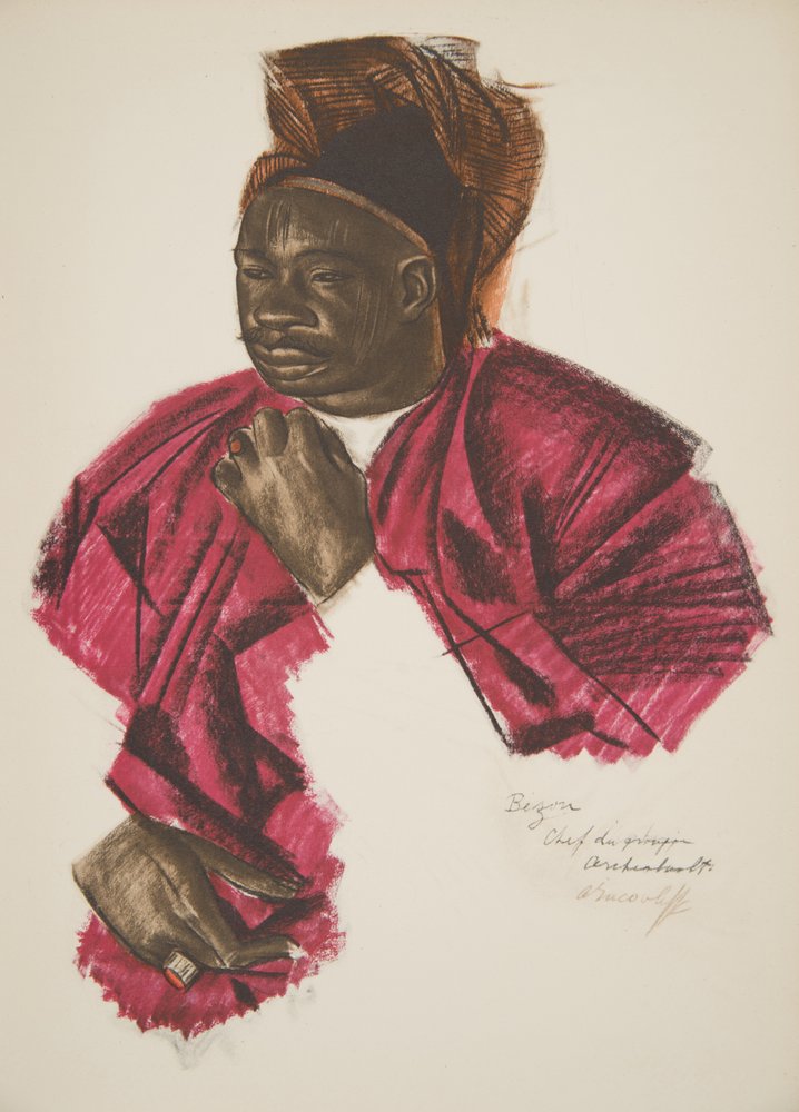 Bezou, group leader (Fort Archambault), from Dessins et Peintures d ...