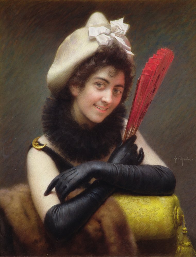 The Coquette by Alexandre-Jacques Chantron: Fine art print