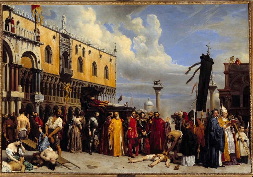 Funeral honours to Titian (Tiziano Vecellio) by Alexandre-Jean-Baptiste Hesse