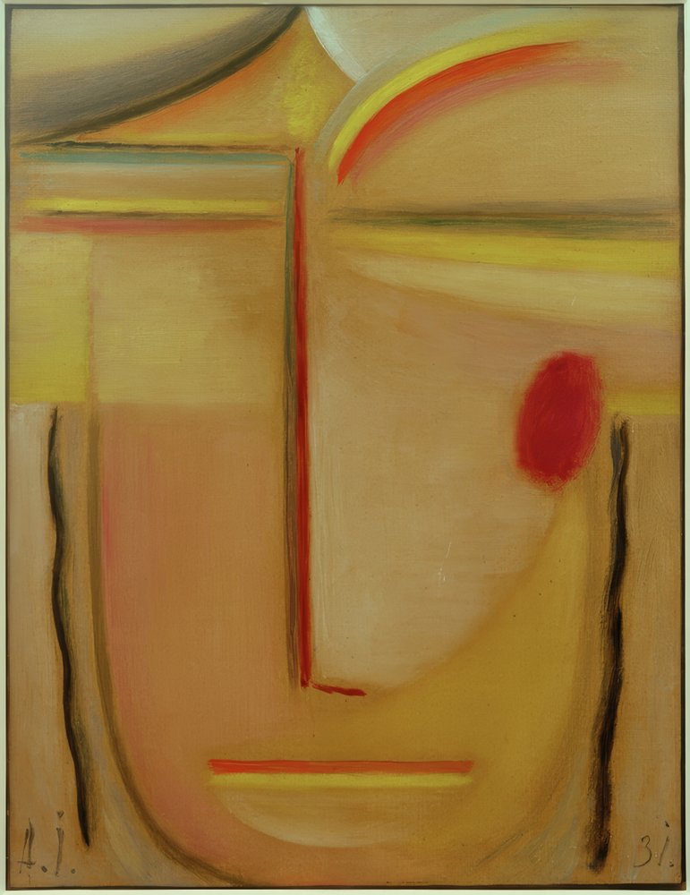 Abstract Head: Gold and Pink by Alexej von Jawlensky