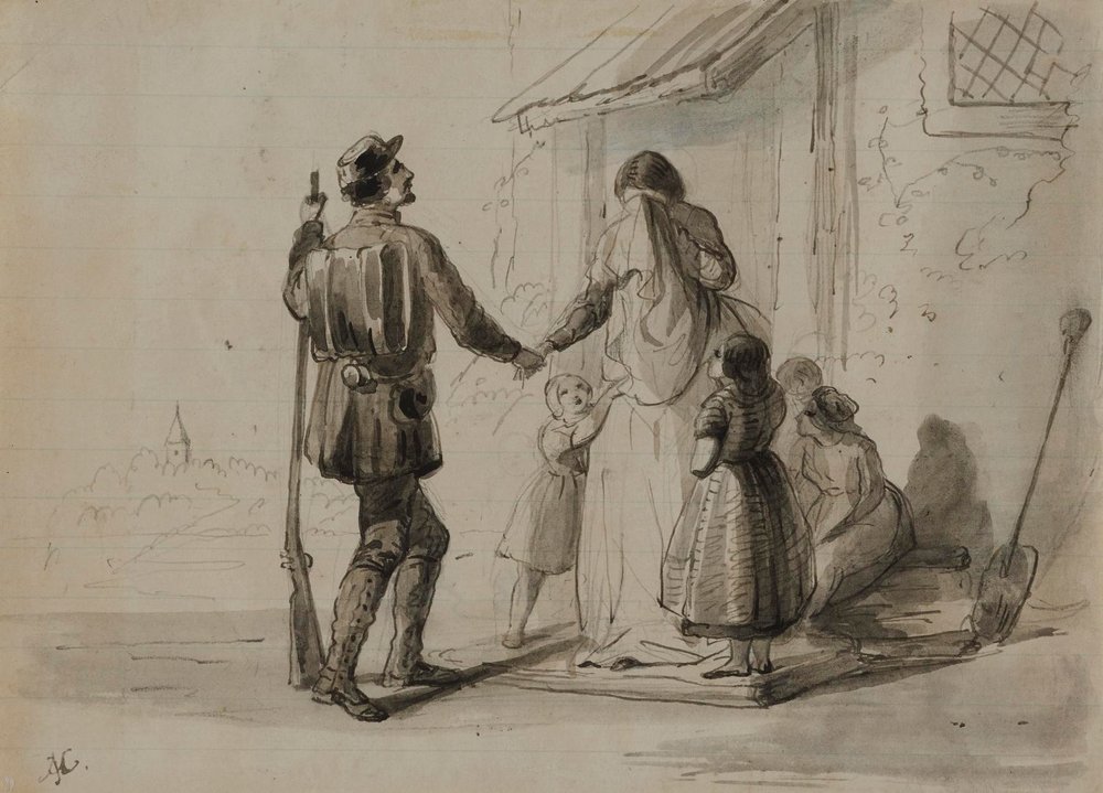 War. Going to the Front by Alfred Jacob Miller