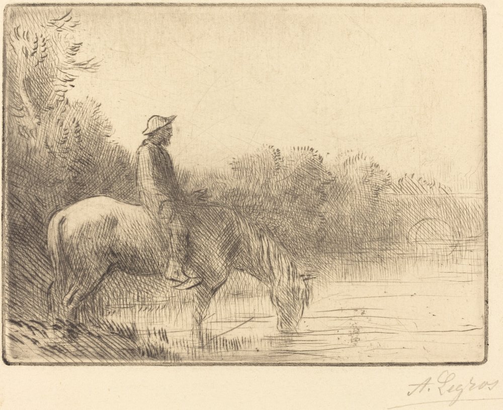 Fording a River by Alphonse Legros