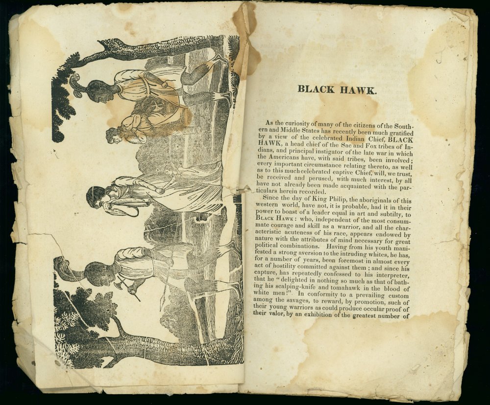 Black Hawk, from Narrative of the captivity and providential escape of Mrs. Jane Lewis, 1834 by American School