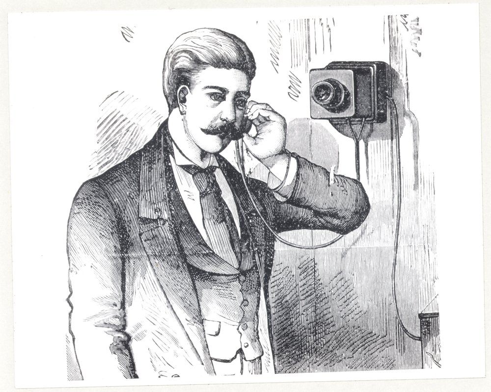 Condenser Telephone in Use, from The Electric Telephone by George ...