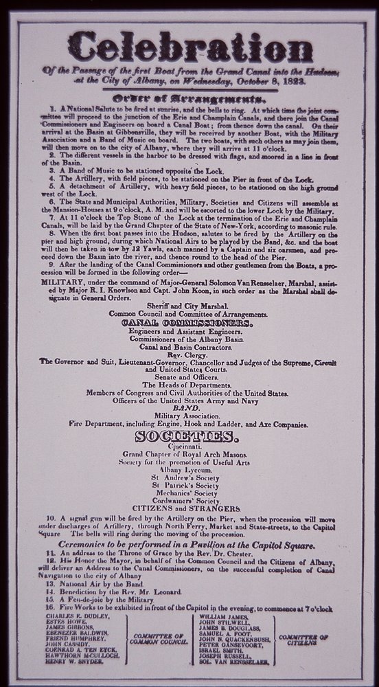 Erie Canal: Key Part of the New York State Canal System; Broadside of ...