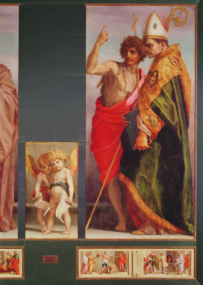 Polyptych from Vallombrosa Abbey, detail of the right hand side showing ...