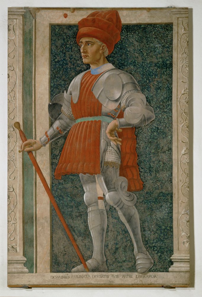 Farinata degli Uberti, early 13th century, head of the Ghibelline party in Florence by Andrea del Castagno