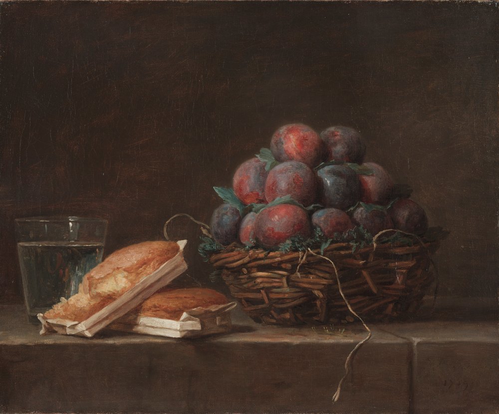 Basket of Plums, 1769 by Anne Vallayer-Coster