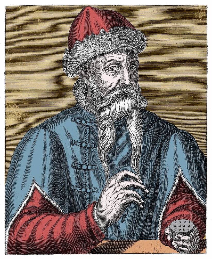 Johann Gutenberg, German printer and goldsmith
