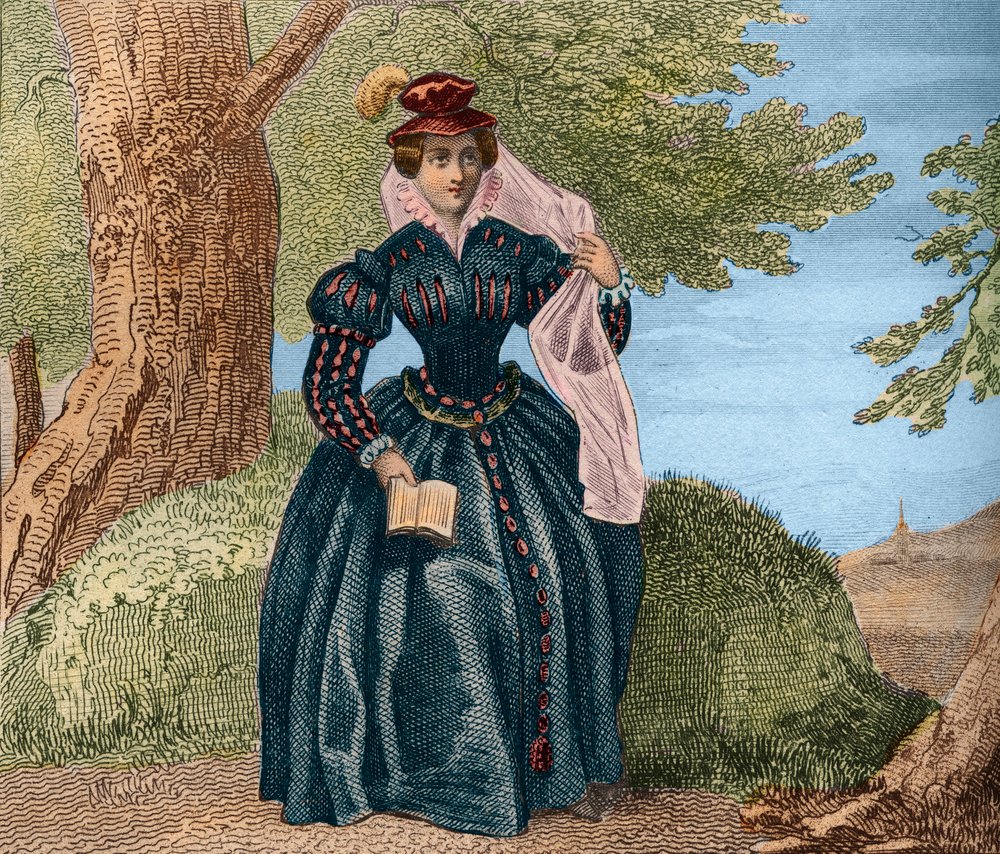 Mary Queen of Scots or Mary I of Scotland. Engraving from 1859 in 