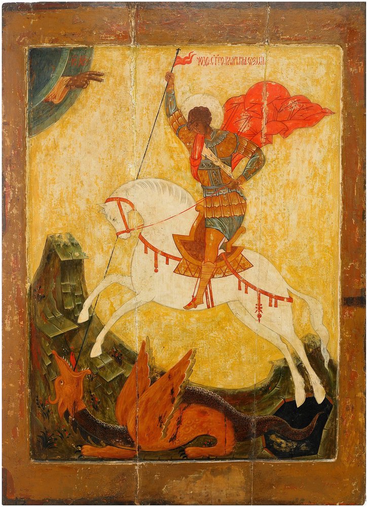 Saint George and the Dragon, ca. 1600 by Anonymous Russian icon painter