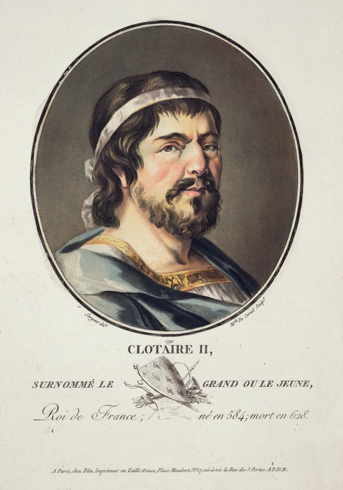 Clothaire II (584-629), engraved by Madame de Cernel, 1791