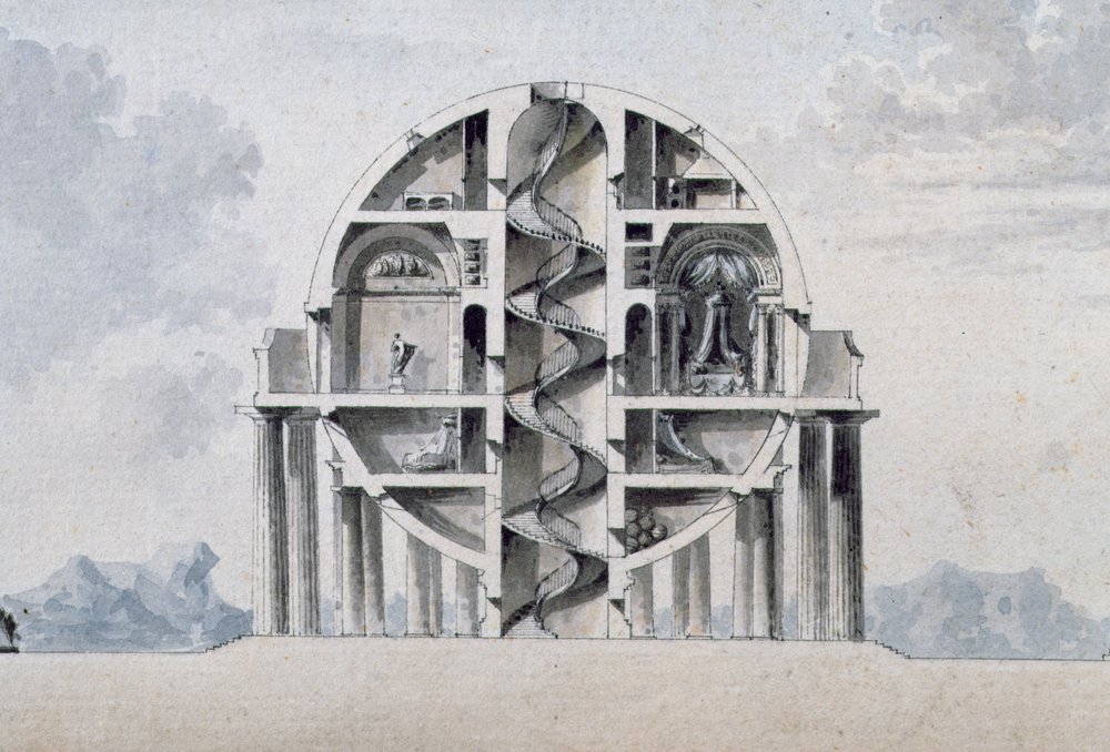 Design for a House for a Cosmopolite (detail) by Antoine Laurent Thomas Vaudoyer