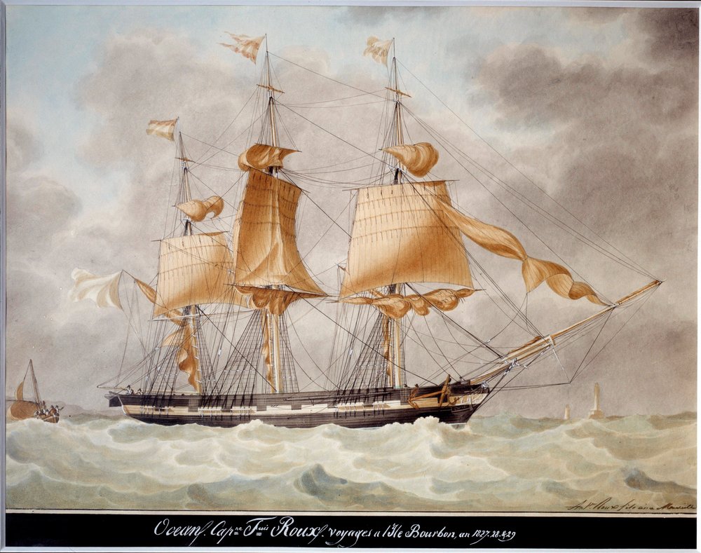 The Ocean Three-Masted Ship, Voyage to the Island of Bourbon by Antoine Roux