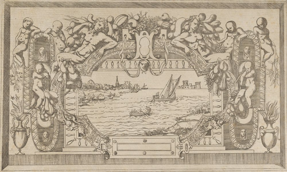 Landscape with Ornamental Frame, ca. 1543 by Antonio Fantuzzi
