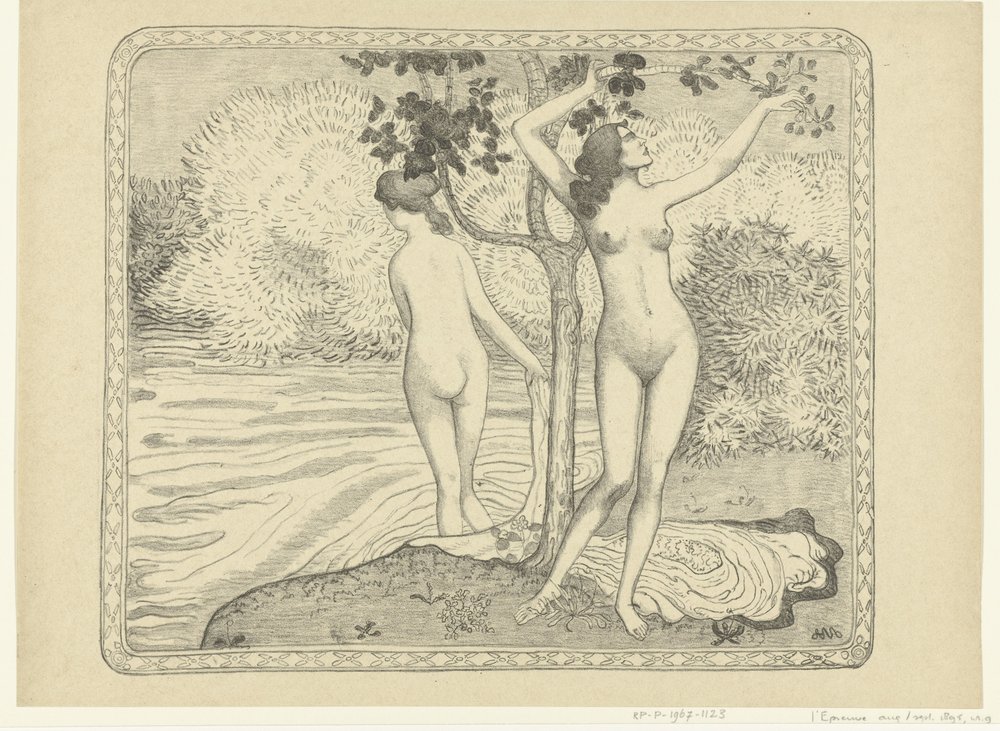 Two Bathing Women by the Waterside (Summer; The Trial) by Aristide Maillol