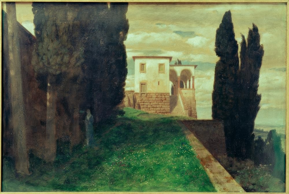 Italian Villa in Spring by Arnold Böcklin