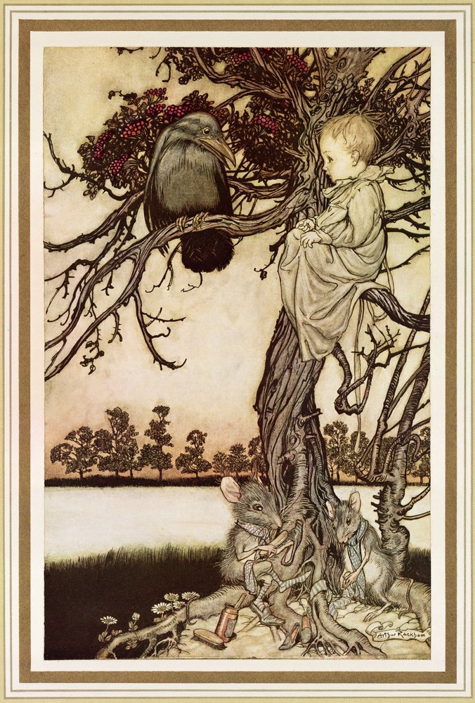 Talking to the Crow from 'Peter Pan in Kensington Gardens' by J.M. Barrie