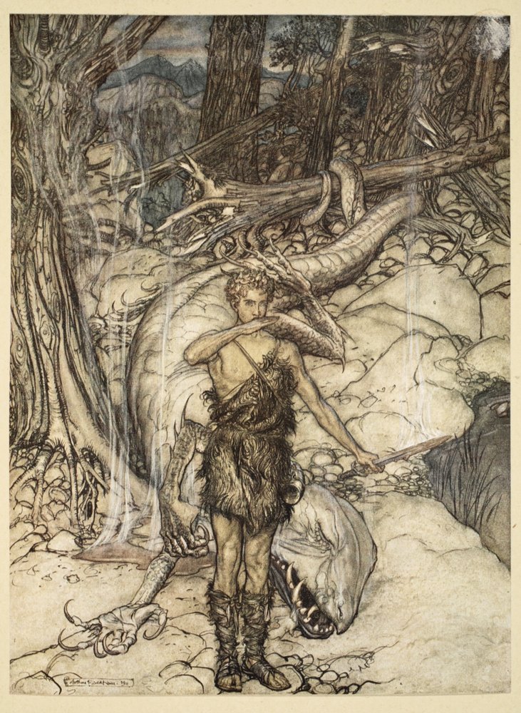 'The Hot Blood Burns Like Fire!', Illustration from 'Siegfried and the ...